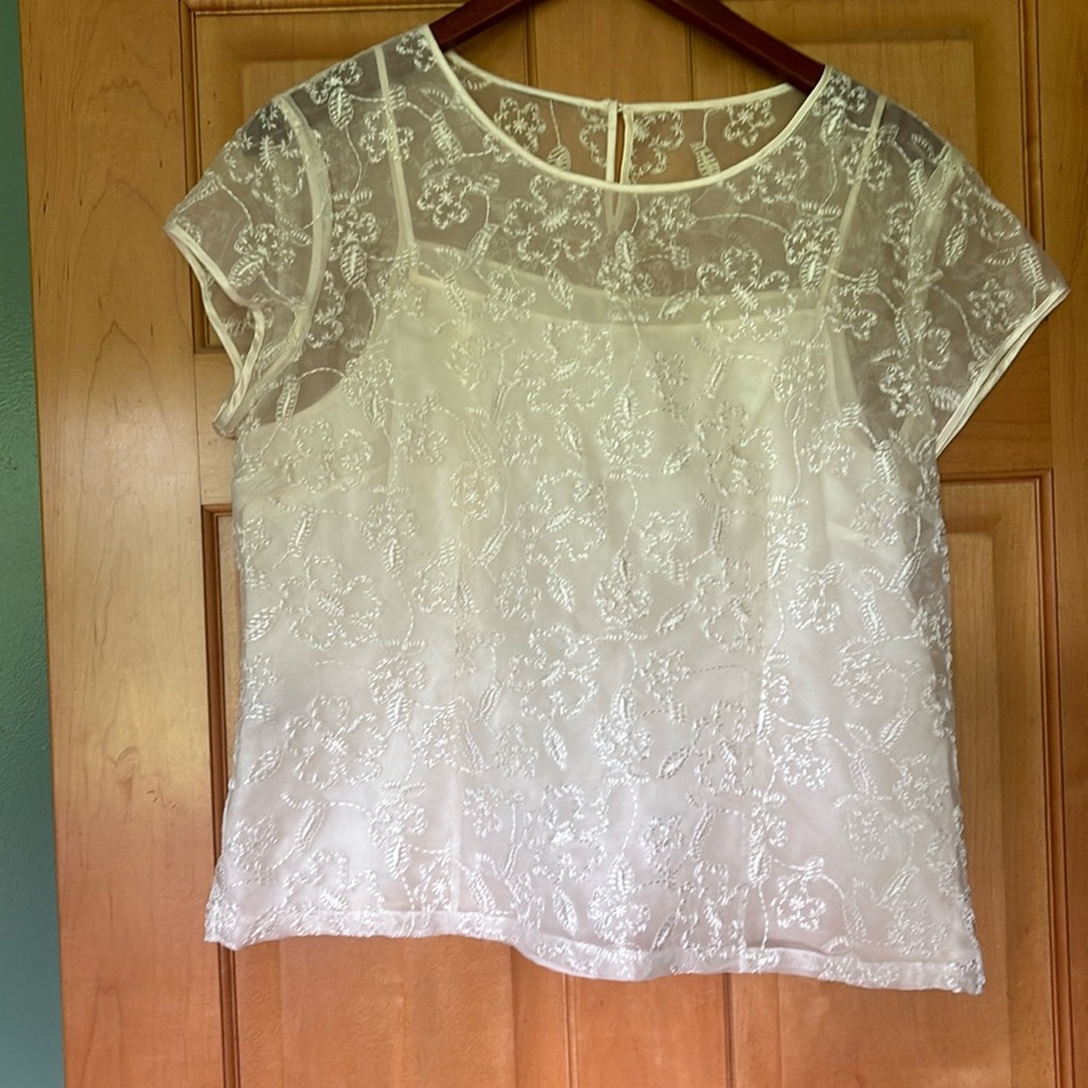 SILK Cream Blouse with Elegant Design